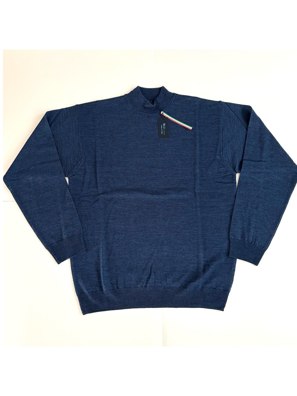 Blu by Polifroni Mock Neck Wool Blend Sweater - Size L - Mens